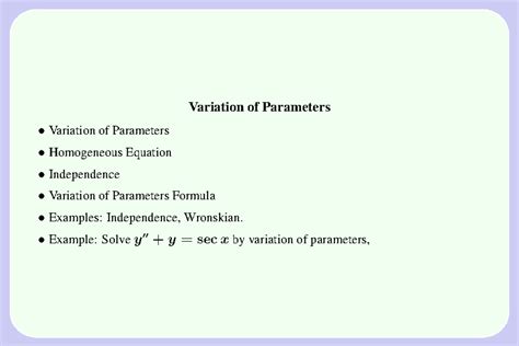 Variation Parameters 2008 - Variation of Parameters Variation of ...