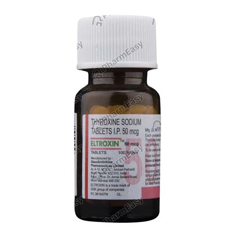 Eltroxin 50 MCG Tablet (100): Uses, Side Effects, Price & Dosage ...