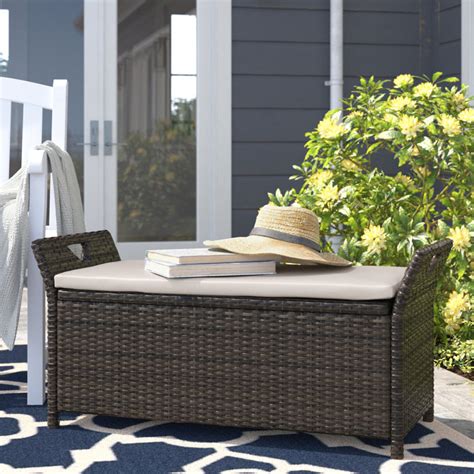 Outdoor storage on sale table bench