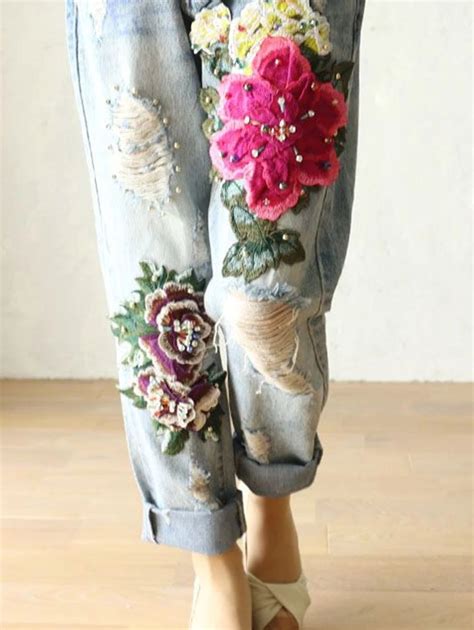 2024 Fashion Ladies Elegant New Jeans For Women Summer Casual Floral ...