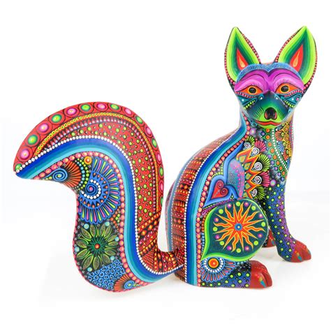 Majestic coyote handcrafted out of copal wood by the Sosa family ...