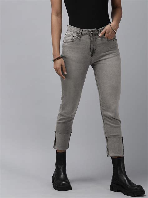 Tokyo Talkies Women Grey Flared Heavy Fade Jeans - Price History