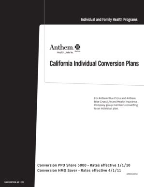 Fillable Online shc uci California Individual Conversion Plans ...
