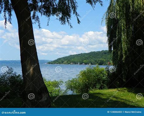 Cayuga Lake View from Stewart Park in Ithaca Stock Photo - Image of ...