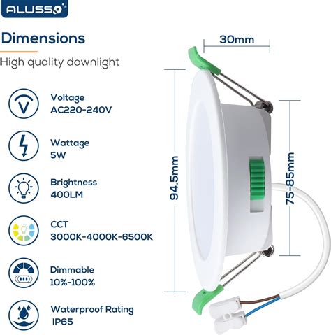 ALUSSO LED Recessed Ceiling Lights Dimmable, 5W IP65 India | Ubuy