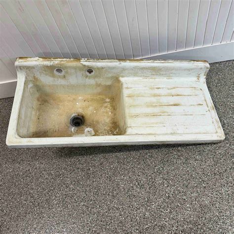Antique Porcelain Kitchen Sink With Drain Board UPDATE Both Sinks