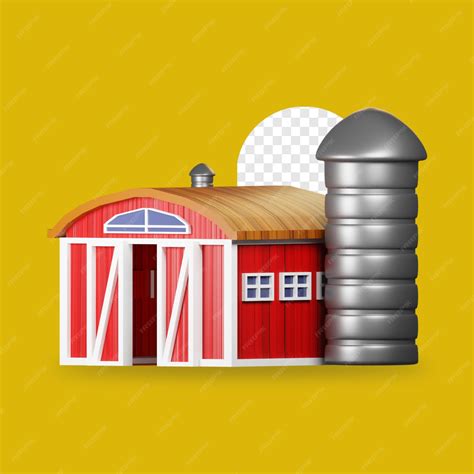 3d render barn other side view | Premium PSD