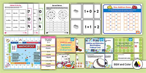 First Grade Addition and Subtraction Centers Pack