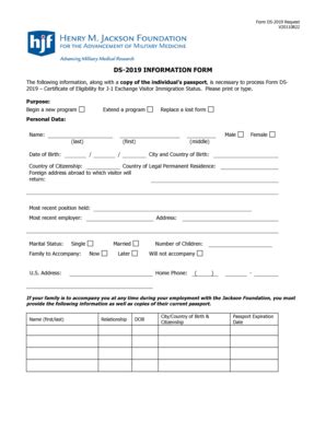 Fillable Online www01 hjf DS-2019 information form - www01 hjf Fax ...