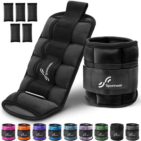 Sportneer Adjustable Ankle Weights for Women and Men 7 lbs/Pair ...