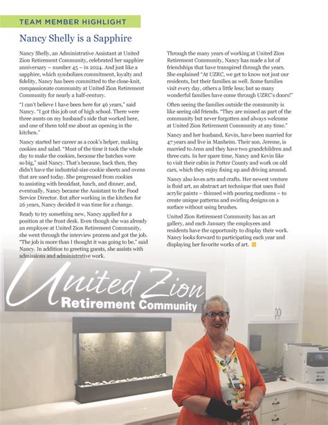 Hilltop Headlines: Fall 2025 - United Zion Retirement Community