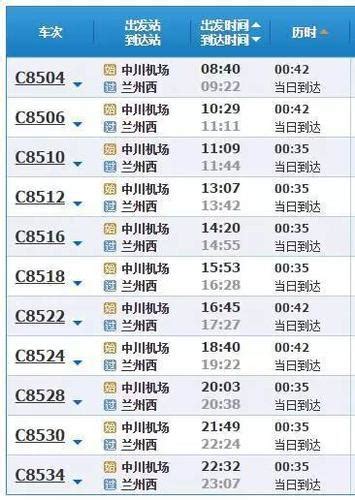 ★兰州中川国际机场大巴、城际铁路时刻表