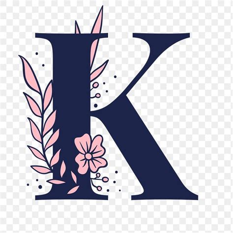 Letter K script png floral alphabet | free image by rawpixel.com ...