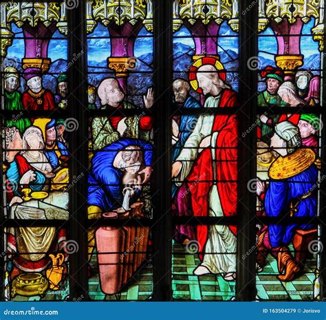 Stained Glass in Le Treport - Wedding at Cana Stock Image - Image of ...