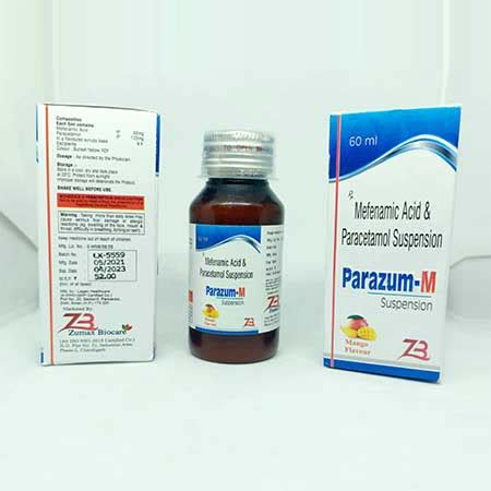 Parazum M - Mefenamic Acid & Paracetamol Suspension - Zumax Biocare