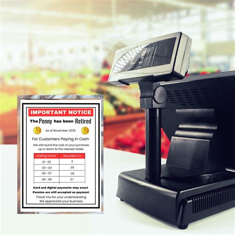 Penny Phase-out Sign, No More Pennies Sign, Cash Register Notice, Penny ...