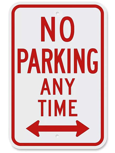 "No Parking Any Time" Sign - 12 x 18" H-8136 - ULINE