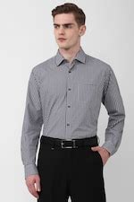 Buy Men Black Regular Fit Check Full Sleeves Formal Shirt Online ...