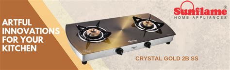 Sunflame Crystal Stainless Steel 2 Burner Gas Stove, Gold : Amazon.in ...