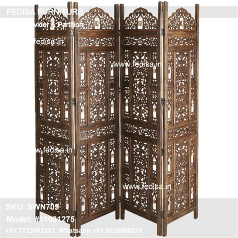 Vertical Wood Slat Room Divider Dressing Screen Glass Divider Wall 8 ...