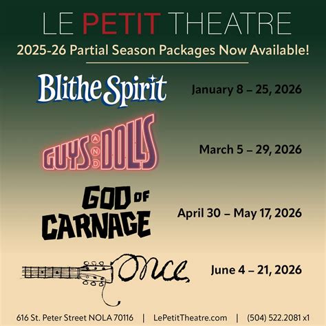 2025-26 Season - Le Petit Theatre