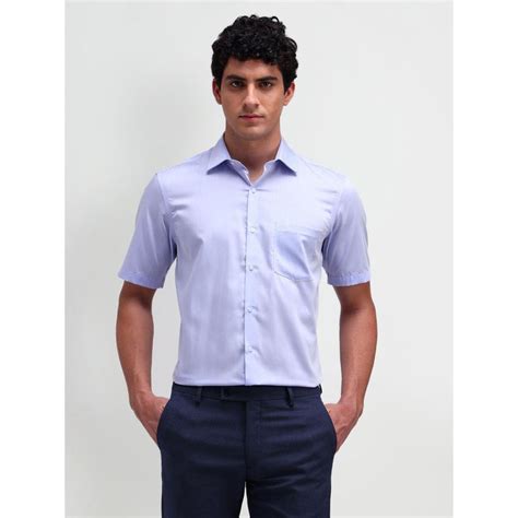 Buy Arrow Men Blue Solid Regular Fit Formal Shirt Online