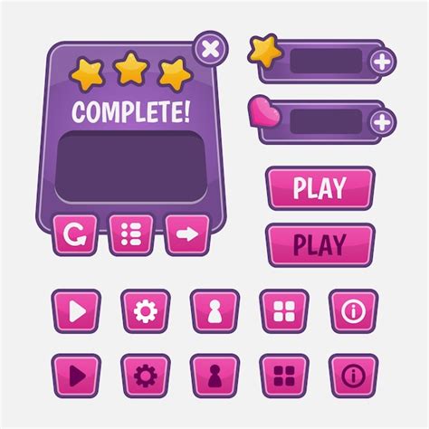 Set of game menu selection for rpg and adventure game, including menu ...