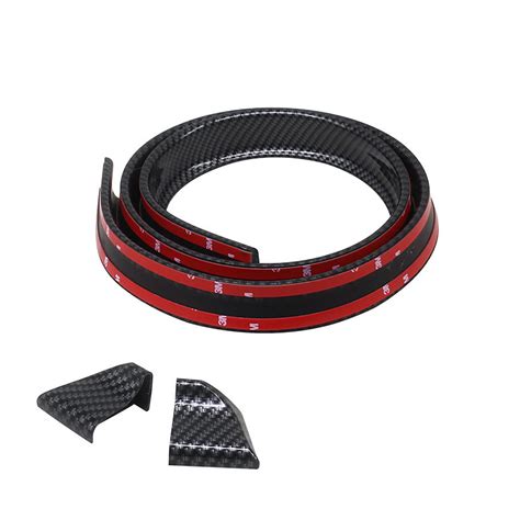 Buy MSCRP Universal Black Carbon Fiber Trunk Spoiler Lip Kit, Car ...