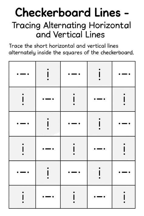 Tracing Alternating Horizontal and Vertical Lines Worksheet - Download ...