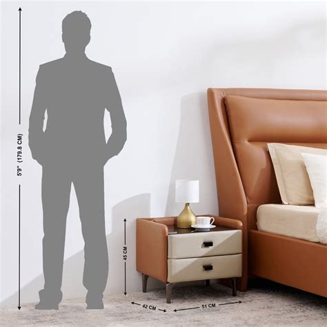 Buy Tiffany Faux Leather Bed Side Table with Drawers - Brown from Home ...