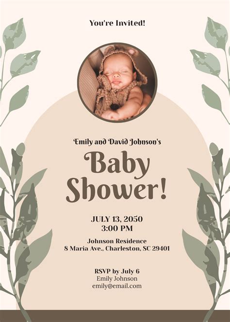 Free Aesthetic Baby Shower Invitation Template to Edit Online