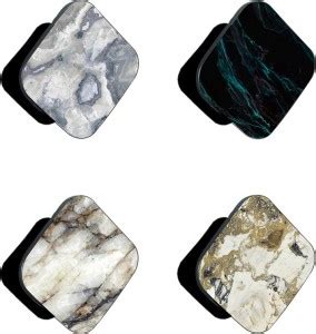 iCopertina Pack Of 4 Black And White Marble Patterns Mobile Holder ...