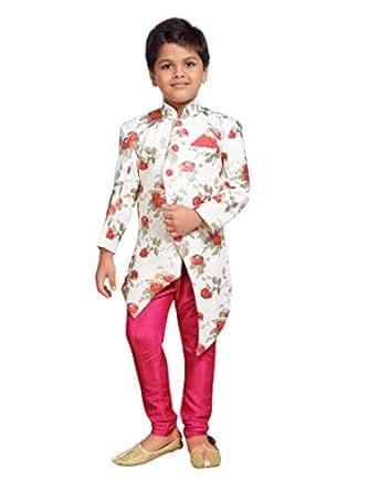 Buy AJ Dezines kids festive Sherwani set for boys (7014_PINK_3) at ...