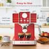 Buy 2-Cup Red Espresso Machine with Retro Design Online at Lowest Price ...