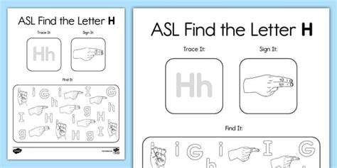 ASL Find the Letter H Activity (teacher made) - Twinkl