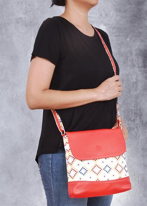 Get Multicolour Dot Printed Red Cross-Body at ₹ 549 | LBB Shop
