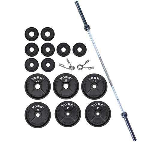 Cast Iron Olympic Weight Plate Set (300lb set) - York Barbell