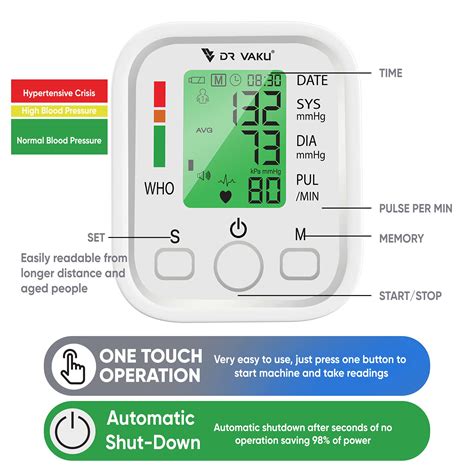 DR VAKU® Blood Pressure Monitor FDA Approved Automatic Upper Arm BP ...