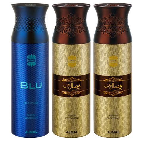 Ajmal Blu & Wisal Dahab & Wisal Dahab Deodorant Spray - For Men (200 ml ...