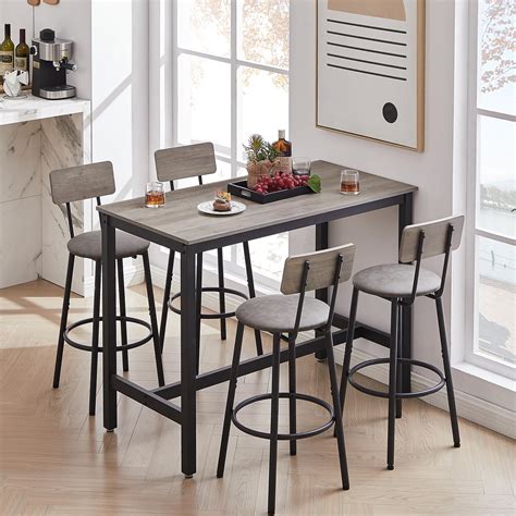 Amazon.com - Tatub Bar Table and Chairs Set of 4, 5 Piece Counter ...