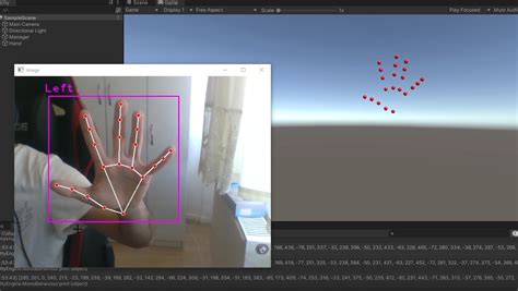 Hand Tracking in Unity 的图像结果