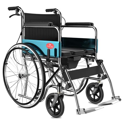EasyCare EC608CL 24" Premium Imported Folding Wheelchair with Commode ...