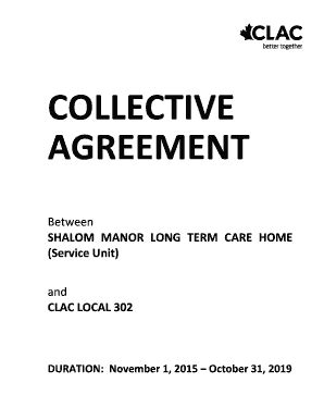 Fillable Online Collective Agreement Template SIGNATURES - Pages - Home ...