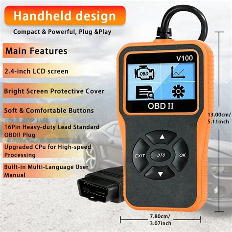 Automotive OBD2 Diagnose Scanner Code Reader Engine Fault Code Reader ...