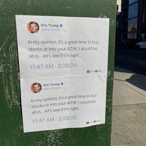 Posters of Eric Trump’s deleted tweet put up around Brooklyn : r/pics
