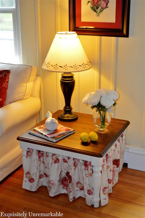 Easy Cottage Style Skirted Table Tutorial - Exquisitely Unremarkable