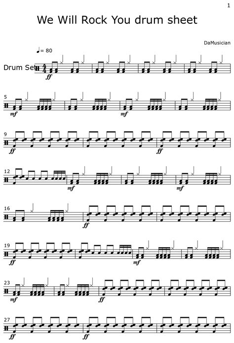 Drum Sheet Music Tutorial at Jeffrey Gavin blog