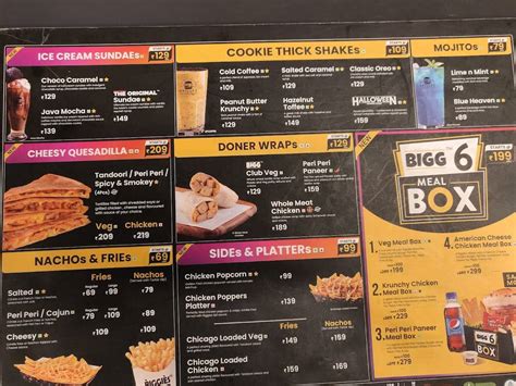 Menu at Biggies Burger: AECS Layout, Bengaluru