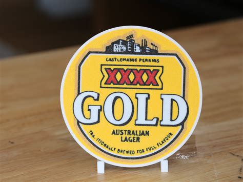 XXXX Gold Australian Beer Label Round Coaster by The 3D Print Smiths MakerWorld: Download Free ...