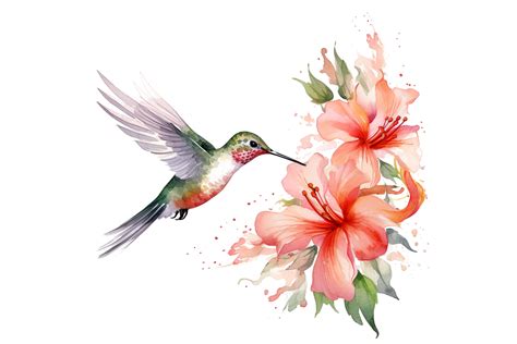Hummingbirds And Flowers Clipart